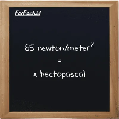 Example newton/meter<sup>2</sup> to hectopascal conversion (85 N/m<sup>2</sup> to hPa)